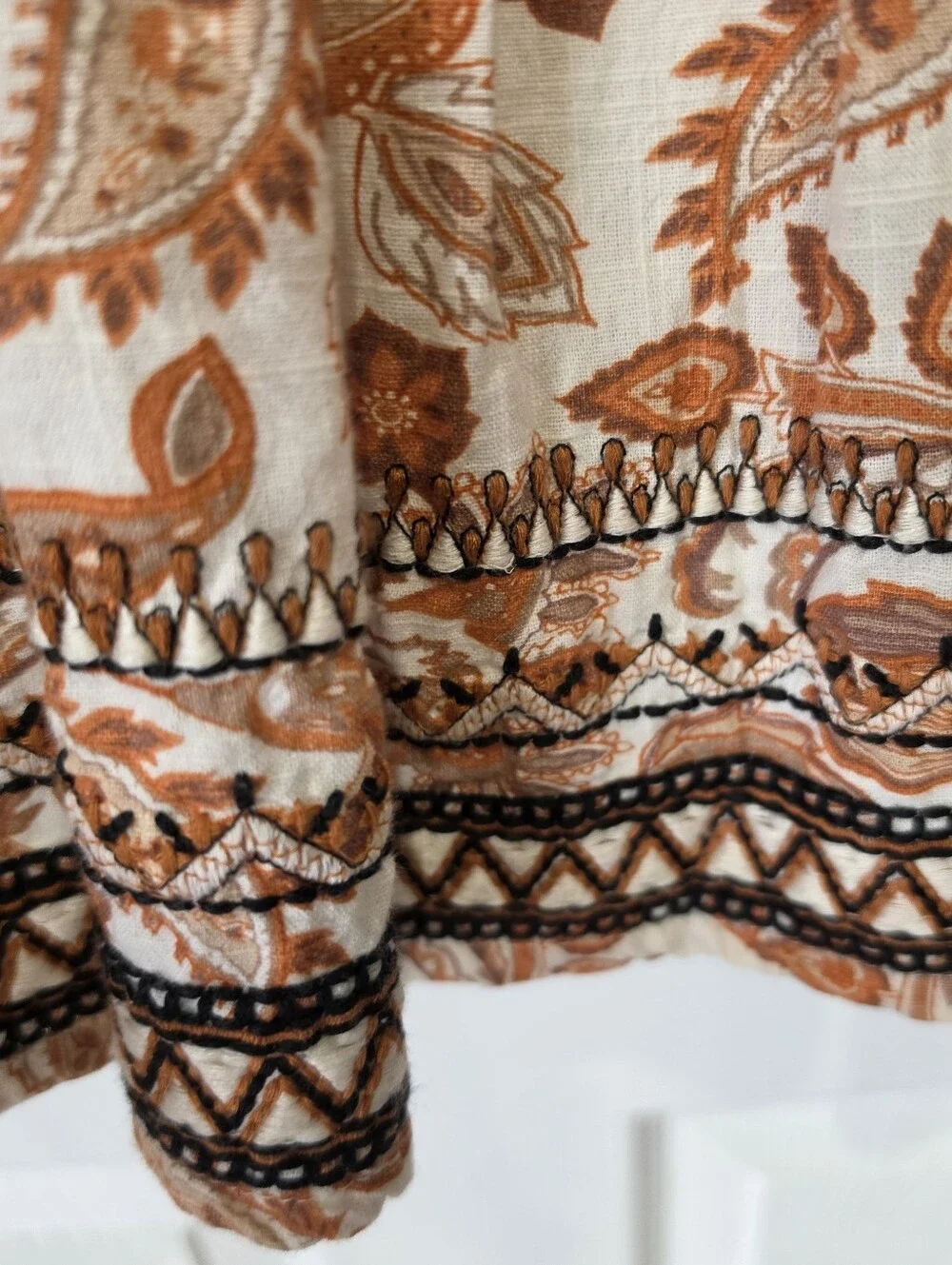 By Anthropologie Puff-Sleeve Babydoll Blouse Size Large